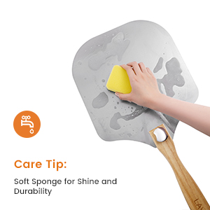 Metal Pizza Paddle(12"x 14")with Rocker Cutter Foldable Wood Handle