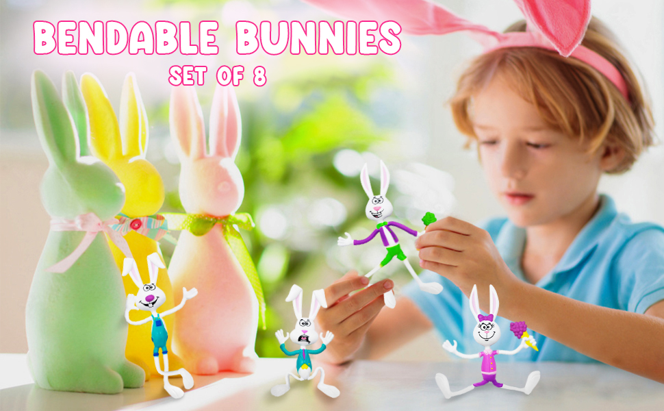 Easter Bunny Bendable Figurines