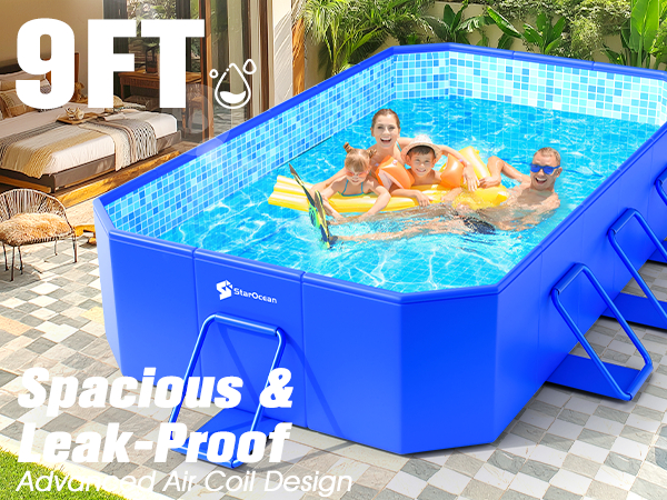 StarOcean Foldable Pool, Large Non-Inflatable Swimming Pool