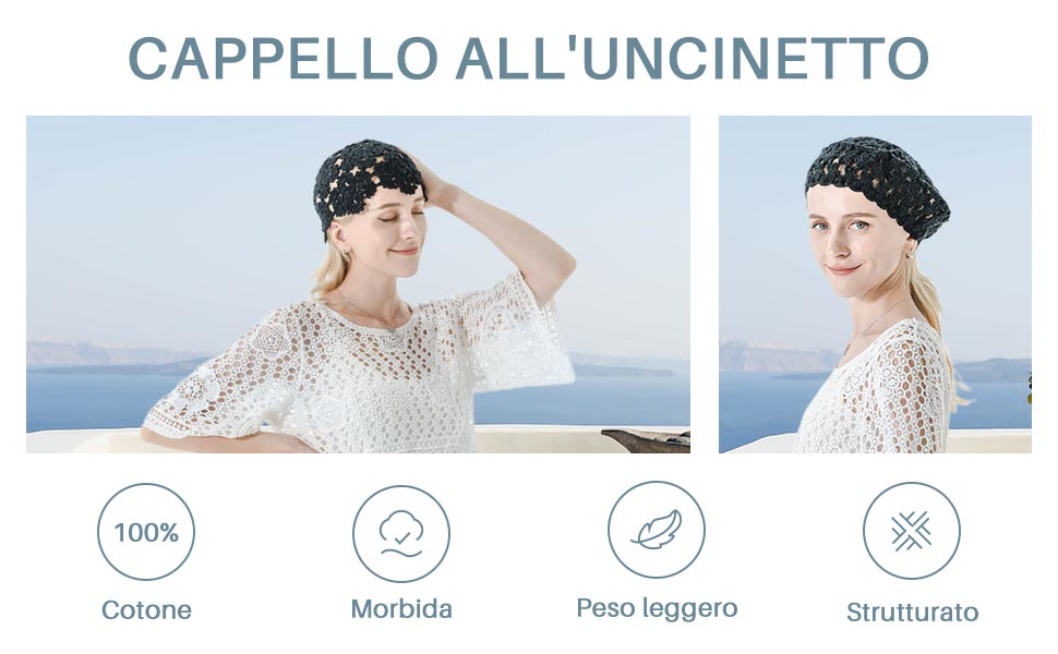 Berretto berretto lavorato a maglia all'uncinetto