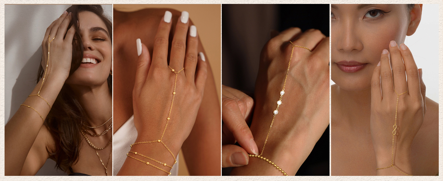 This ring chain bracelet is packaged in a beautiful box, suitable for wife, friends, mother