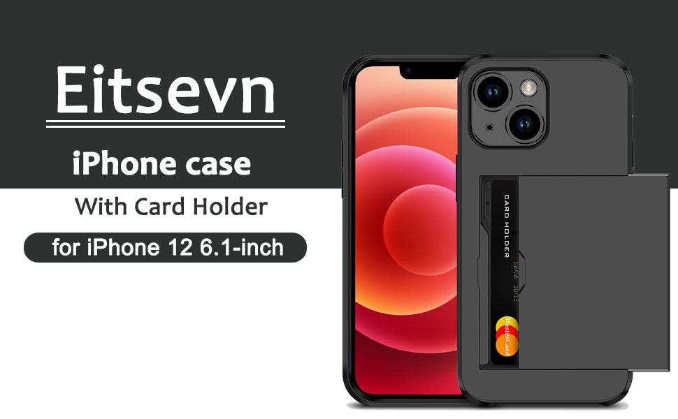 Eitsevn Capa de telefone para iPhone 12 com porta-cartões Capa carteira para iPhone 12
