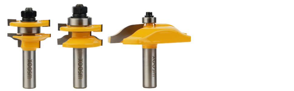 WSOOX 1/2 Inch Shank Router Bit Set, Round Over Raised Panel
