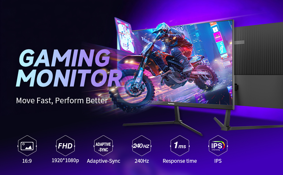 24inch Computer Monitor, FHD 1080p, 240Hz, IPS