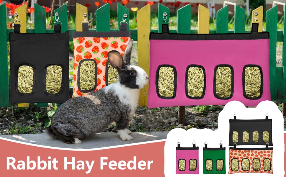 4 Holes Rabbit Hay Feeder Bag, Bunny Hay Feeder, Hay Bag
