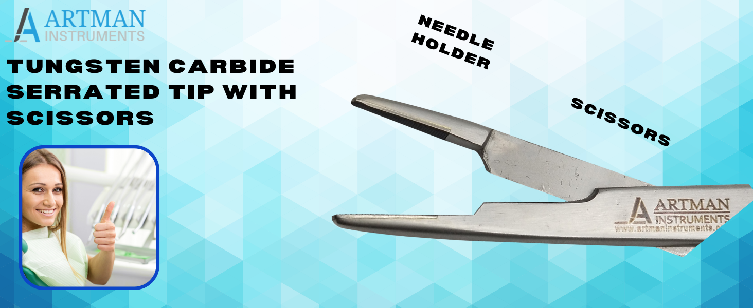 Olsen HEGAR Needle Holder, Needle Driver with Scissors