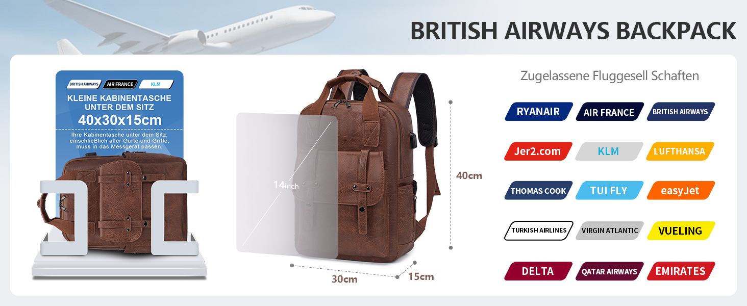40x30x15cm Air France British Airways