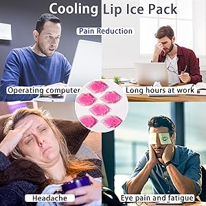 Lips Ice Pack, Lip Shape Gel Ice Pack, Gel Ice Pack for Lip Filler After Care, Reusable Ice Pack Lip