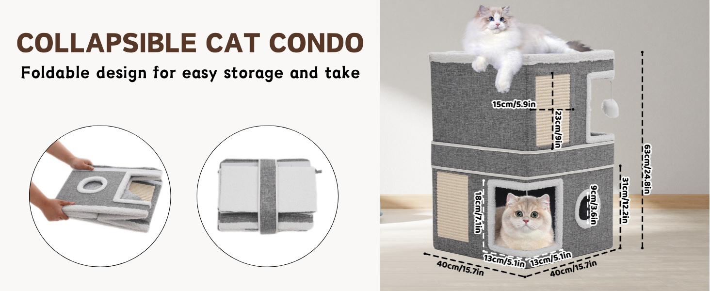 三层折叠可拆卸猫窝