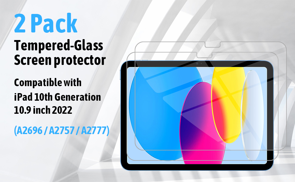 [2 Pack] T Tersely Screen Protector for iPad 10th Generation (10.9inch