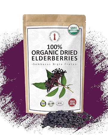 Organic Dried Elderberries, Elderberry Supplements, European Elderberries, Immune Support, Non-GMO
