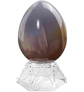 Rockcloud Natural Orca Agate Stone Egg Sphere with Acrylic Stand Polished Reiki Crystal Sphere Fi...