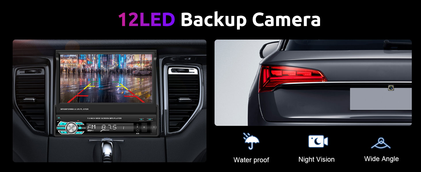 Car radio with backup camera