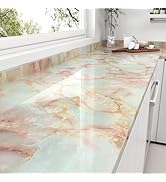 STICKEEP Beige Pink Marble Contact Paper Self Adhesive Rose Gold Marble Wallpaper Peel and Stick ...