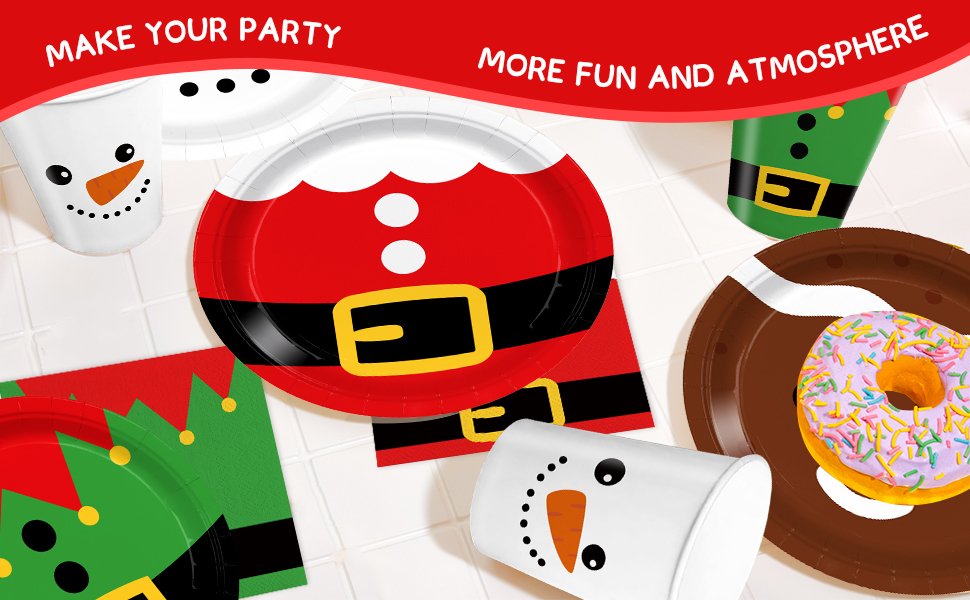 AGoooodySet 160pcs Christmas Paper Plates Napkins Christmas