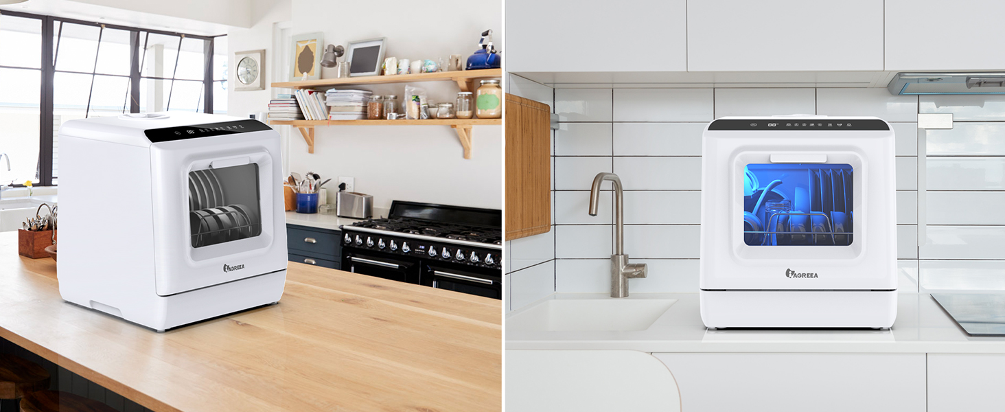 IAGREEA Countertop Dishwasher, Portable Countertop Dishwasher, No