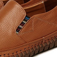 rismart Men's Casual Flat Loafers Leather Slip on Driving Shoes Slippers 11 detail