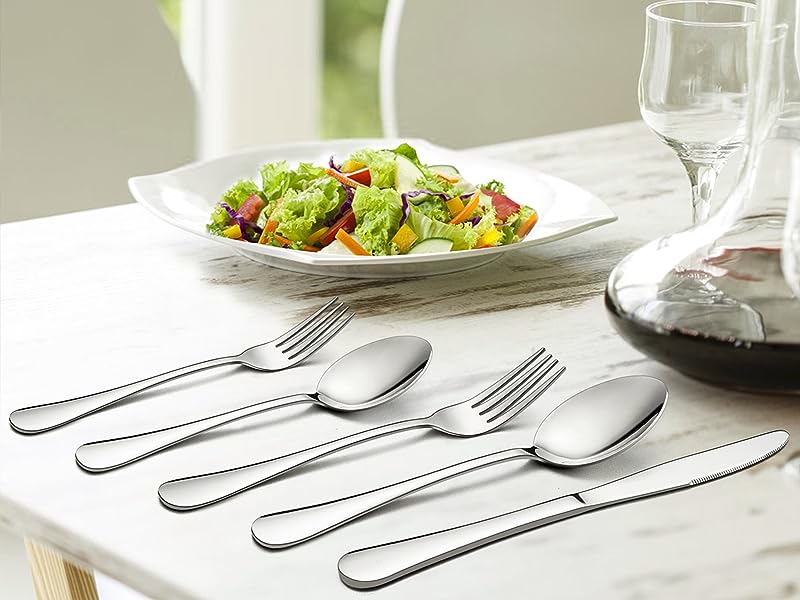Cutlery Sets, 20 Piece Stainless Steel Flatware for 4 People