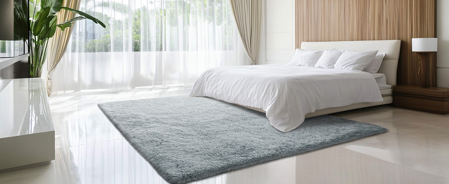 Modern Fluffy Shag Rugs for Living Room Non Slip Teens Dorm Light Grey Floor Carpets(5 x 8)  
Fluffy Grey Shaggy Rugs fo E2fc967c 1f7d 4a93 B0df 5fb1dd86b529. CR0,0,1464,600 PT0 SX1464 V1