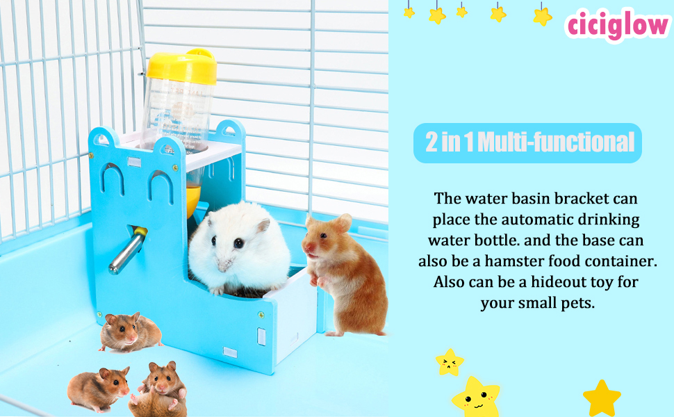 ciciglow Hamster Feeder, Pet Food and Water Feeder for