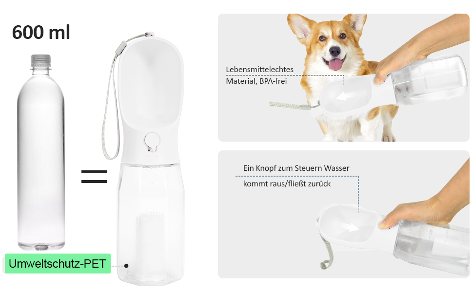 Hundetrinkflasche für Unterwegs