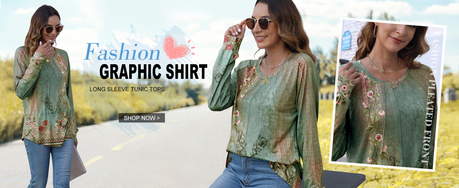 onlypuff Womens Long Sleeve Shirt Fall Fashion Top cute tunic tops for leggings blouse dressy shirt