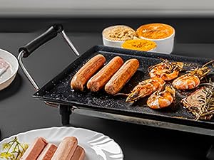 Geepas Teppanyaki Grill – Smokeless, Non-Stick, Adjustable Temperature 