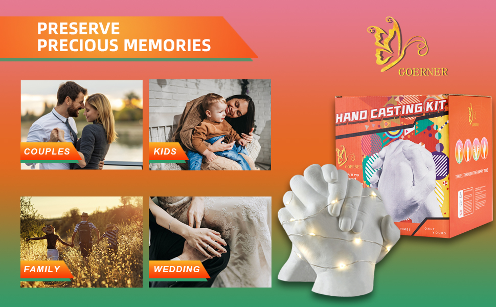 Goerner Hand Casting Kit Couples, Plaster Hand Mold Casting Kit, Molding Kits for