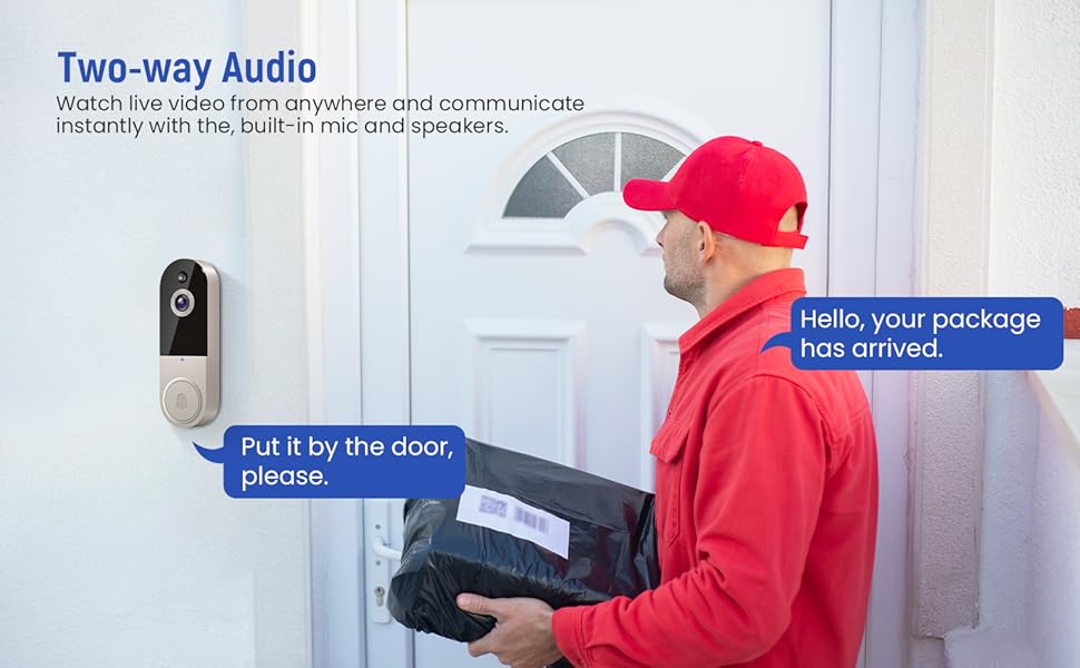 smart wifi doorbell camera 2-way talk