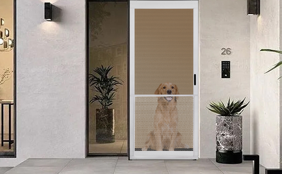 Guardian Steel Pet Grille (36 Inch, Grey) Rv Screen Door Protector for Dogs Pets