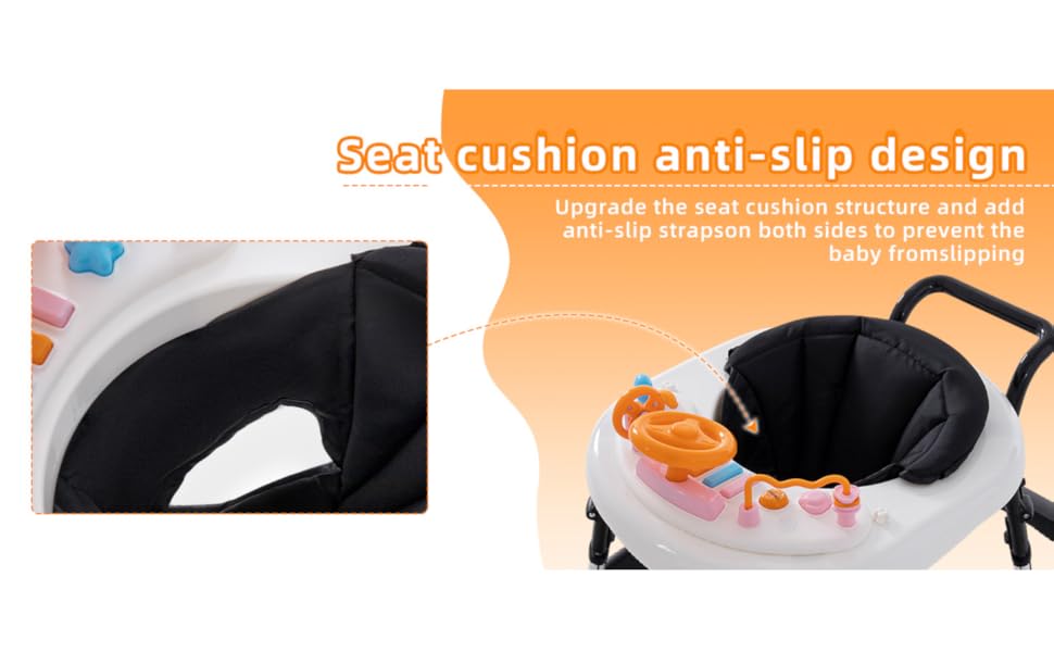 Seat cushion anti-slip design