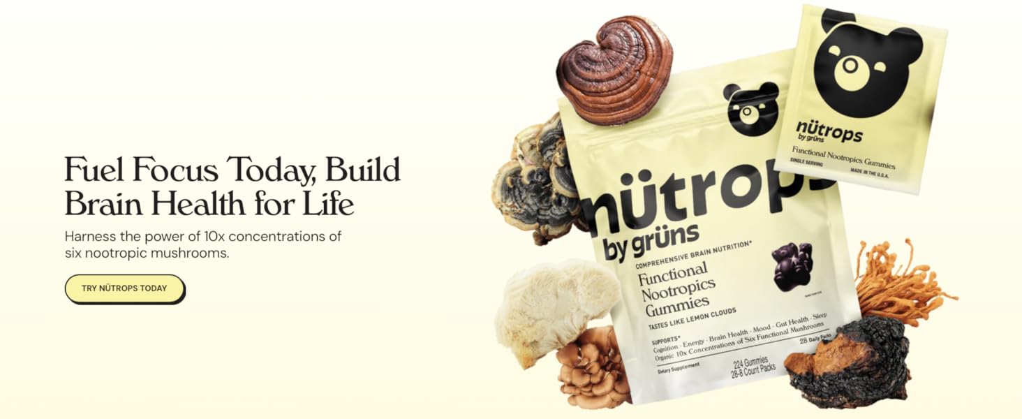 Nutrops Nootropics with chaga, cordicepts, reisha and more