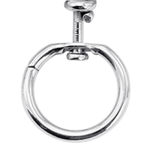 Circular metal ring with screw-on attachment point, likely a hardware component for hanging or securing items. Shiny silver finish with visible threading on the screw part.