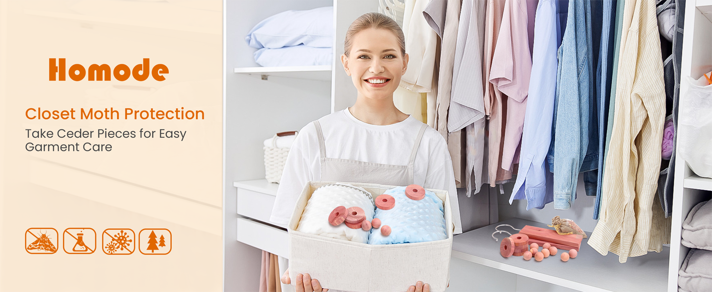 Homode Cedar Blocks for Clothes Storage, Set of 30, Cedar