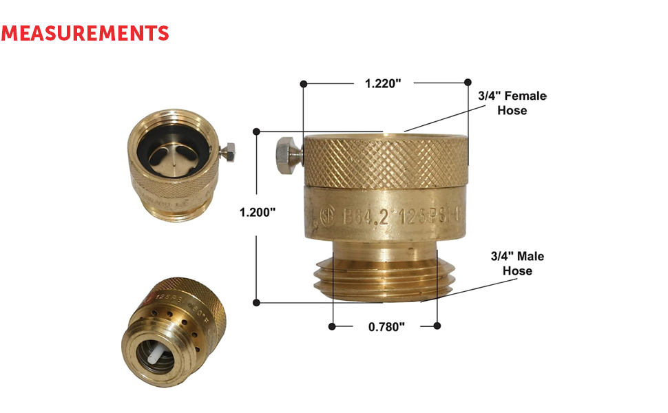 Merrill MFG BVBNL75M Vacuum Breaker Hose Bib Backflow Preventer, 3/4 Inch, Brass
