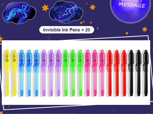 Amazon.com: DazSpirit 20PCS Invisible Ink Pens with UV Light Party