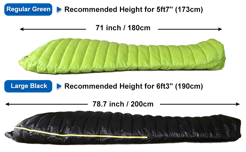 AEGISMAX UrltraLight Camping Sleeping Bag 800FP White Goose Down Spring Summer