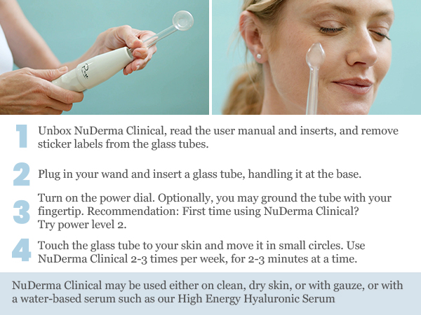 NuDerma Portable Handheld High Frequency Skin Therapy Wand Machine w/Neon – Anti-Aging 