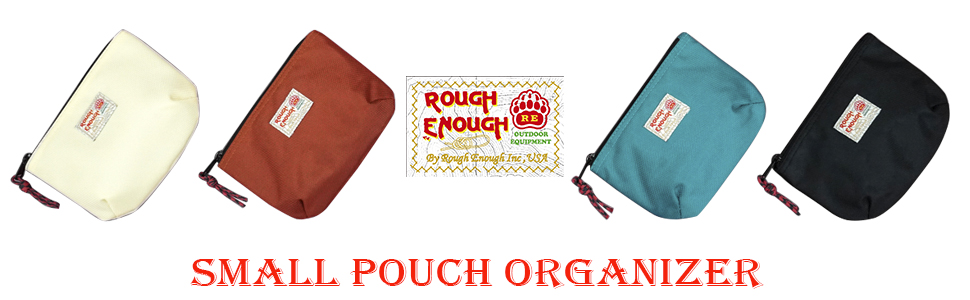 Rough Enough small nylon zipper pouch organizer bag for travel cable cords chargers