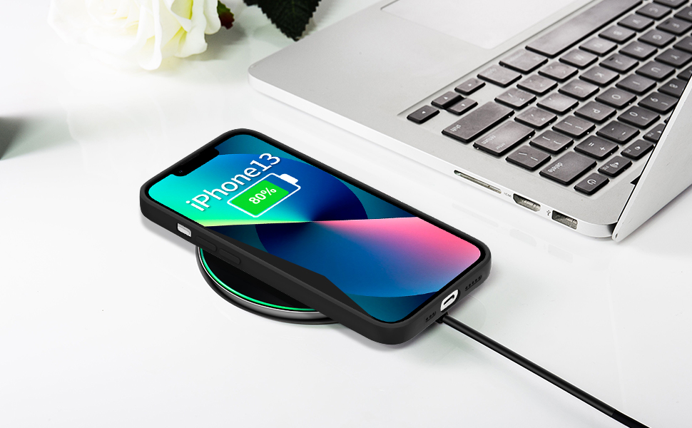 Qasyfanc Liquid Silicone Case for iPhone 13 Case and 2 Pack Screen