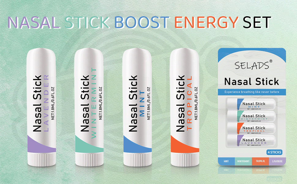Nasal Stick Boost Energy Set, Nose Inhaler Stick,Nasal