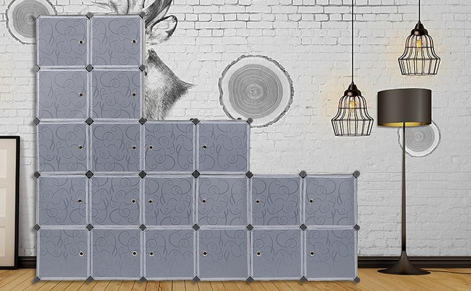 Meerveil Plastic Wardrobe Interlocking Storage Cubes for clothes