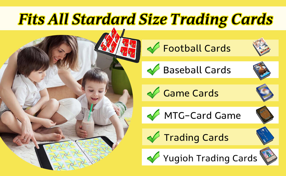 Card Binder 4Pocket Suitable for Pokemon Cards, 400 Pockets Trading Card Holder