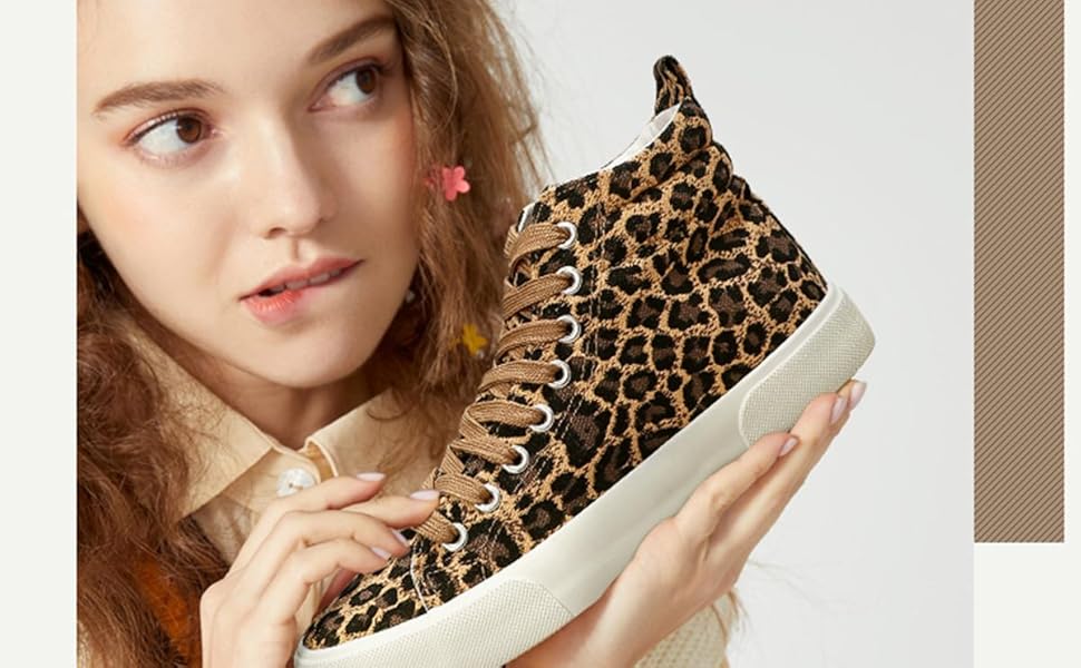 yageyan Womens High Top Canvas Sneakers Fashion Classic Shoes Comfortable White and