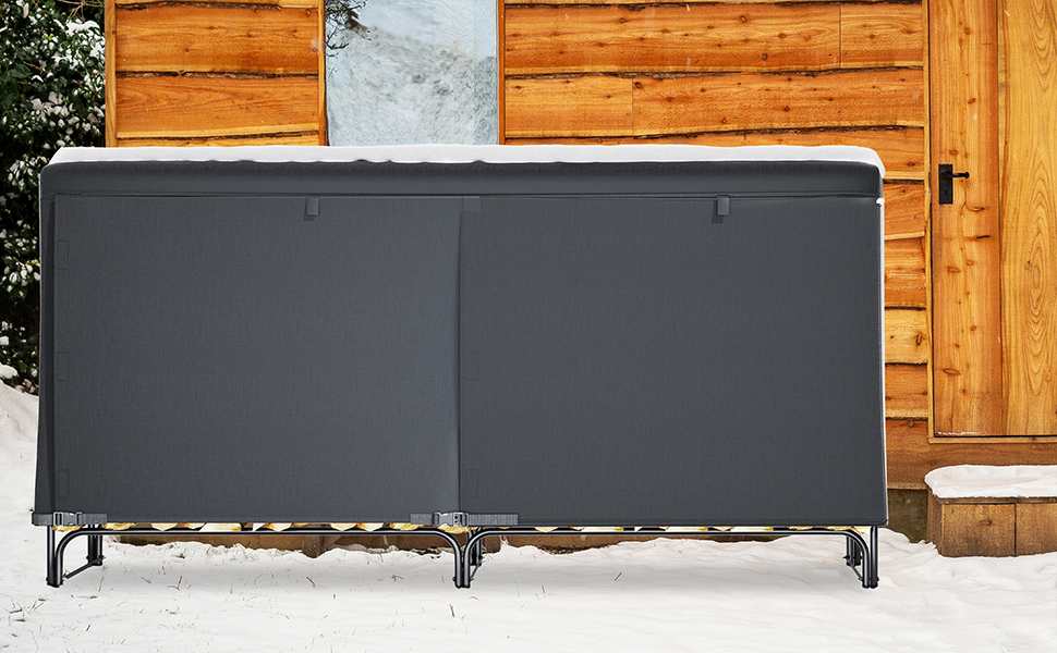 YITAHOME 8ft Outdoor Firewood Log Rack with Cover Combo