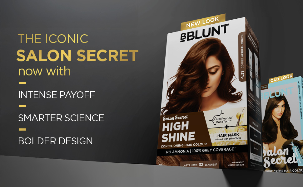 BBLUNT Salon Secret High Shine Conditioning Hair Colour to reduce breakage Coffee Natural Brown 4.31