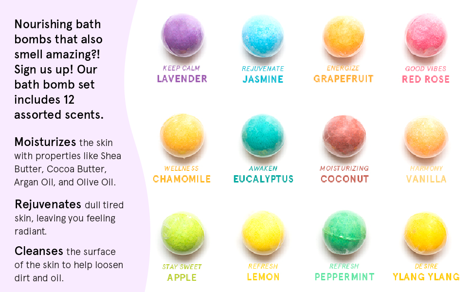 Bath Bombs for Women Gifts (12 Bath Bombs) Bath Bombs for Girls Bath