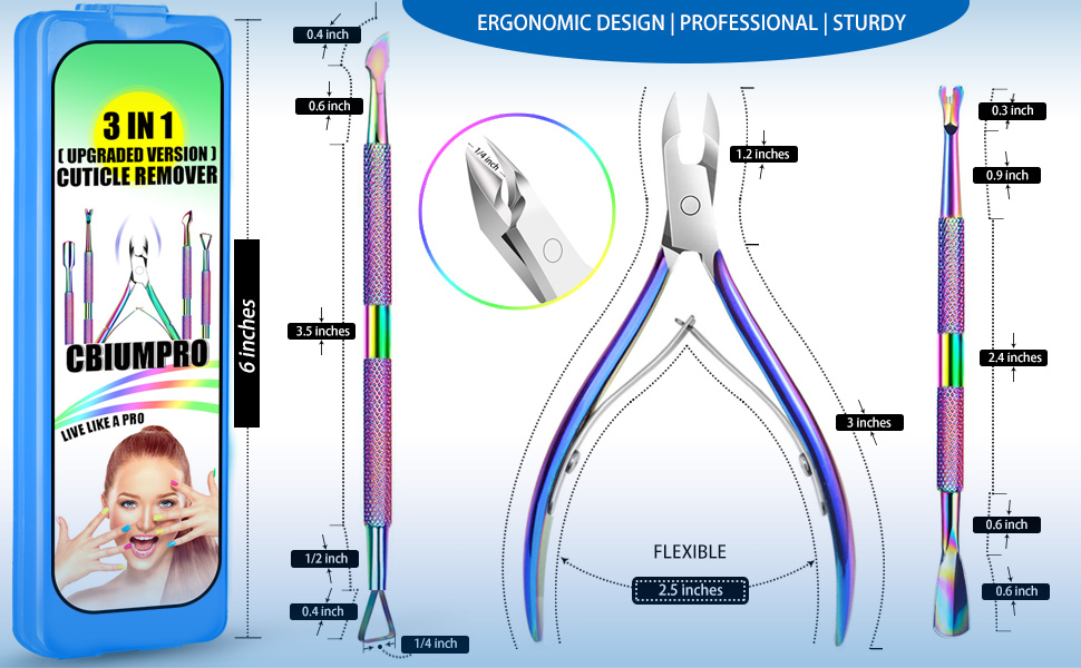 cuticle trimmer with cuticle pusher