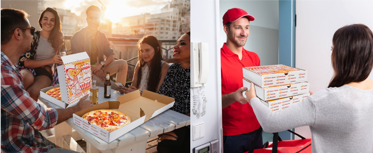 ZEAYEA 40 Pack Pizza Boxes 10 x 10 Inch