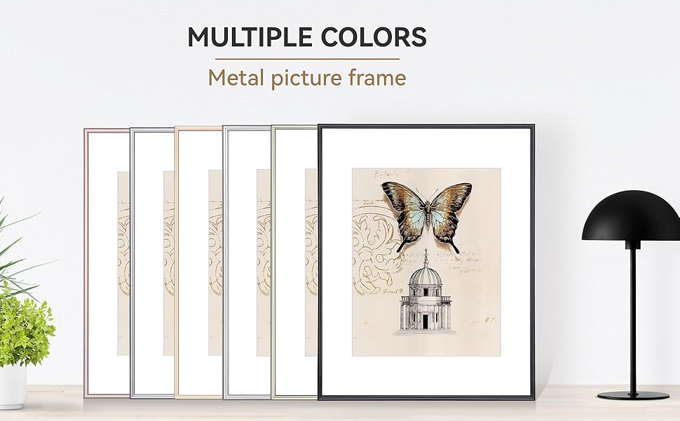 Fkvat 11x14 Picture Frame Set of 2, Brass Brushed Thin